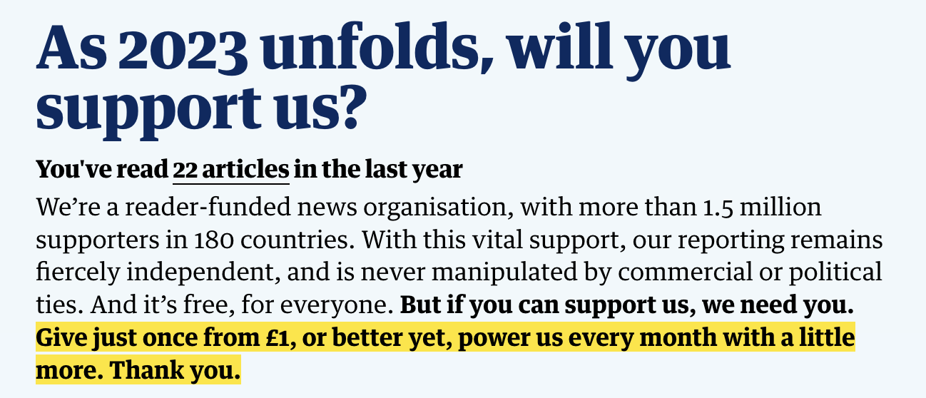 You&#39;ve read 22 articles in the last year. We&#39;re a reader-funded news organisation, with more than 1.5 million supporters in 180 countries. With this vital support, our reporting remains fiercely independent, and is never manipulated by commercial or political ties. And it&#39;s free, for everyone. But if you can support us, we need you. Give just once from £1, or better yet, power us every month with a little more. Thank you.